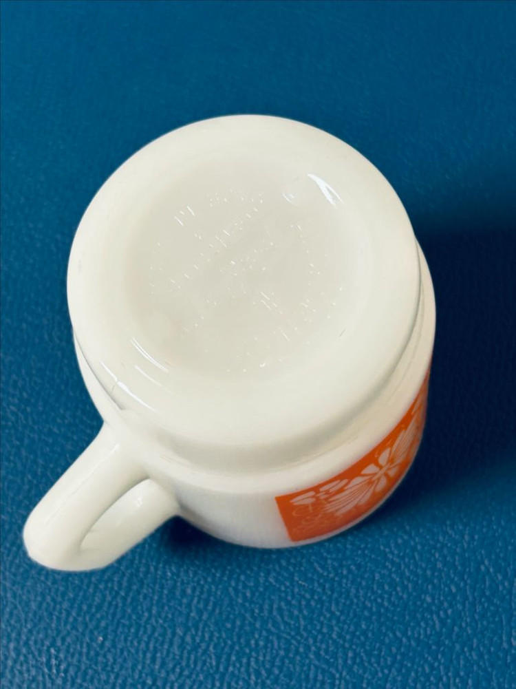 빈티지 파이어킹 데이지 패턴 밀크 글라스 스태킹 머그--4