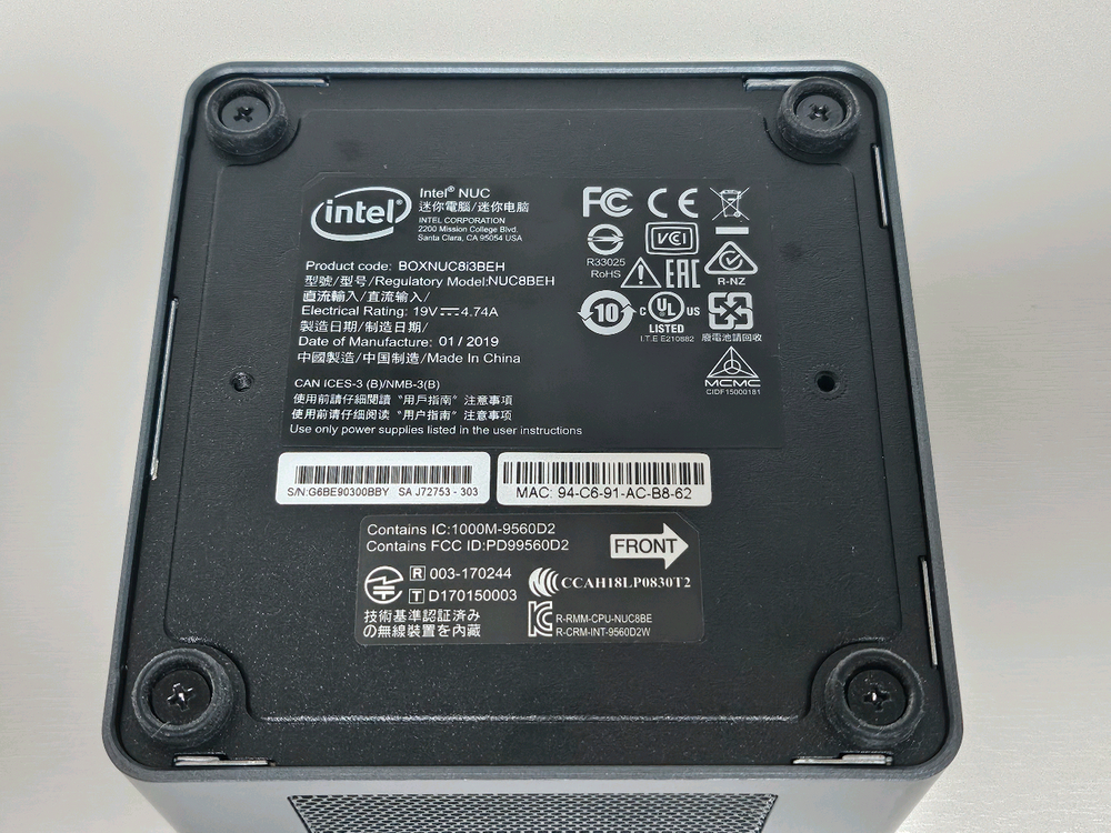 인텔 NUC 미니 PC NUC8i3BEH / 8GB RAM / 240GB--6