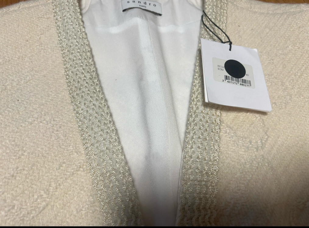 산드로 자카드 트위드 원피스 40--4