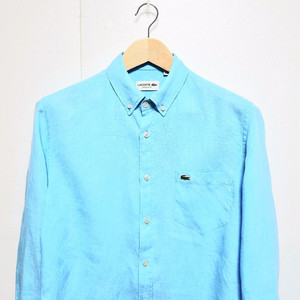 남성 라코스테 스카이 블루 하늘색 린넨 마 긴팔 남방 셔츠