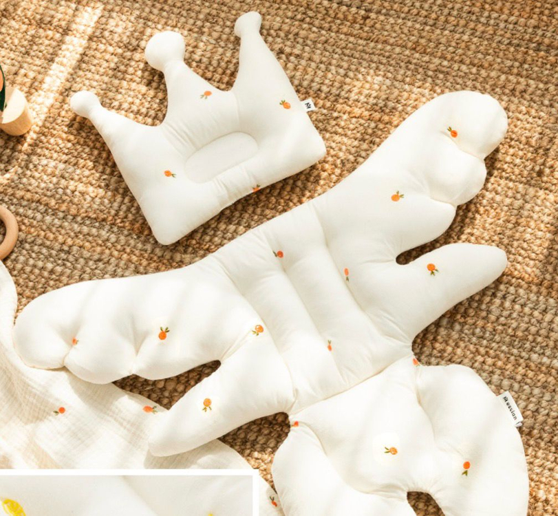 에시앙 범보의자 자수 크라운 라이너,베개 2종세트 오렌지--0