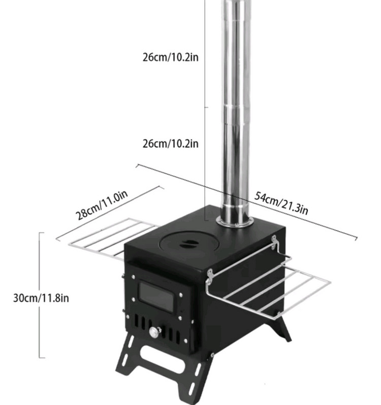 캠핑용 유리화로 화목 난로 - 새상품 이미지
