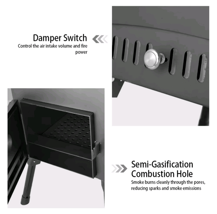 캠핑용 유리화로 화목 난로 - 새상품 이미지