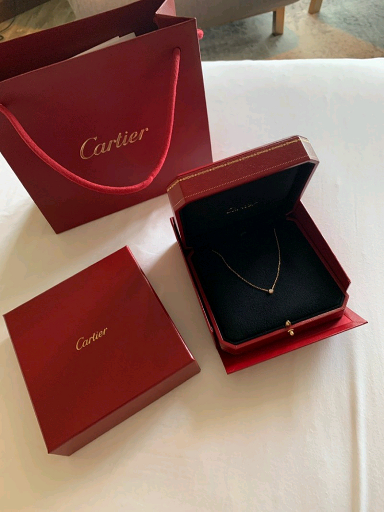 신형)까르띠에 목걸이 케이스.상자.쇼핑백(목걸이X)--1