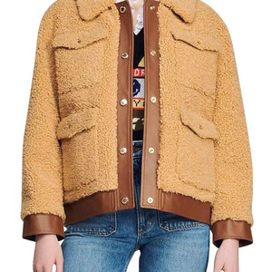 새상품 산드로 퍼 코트