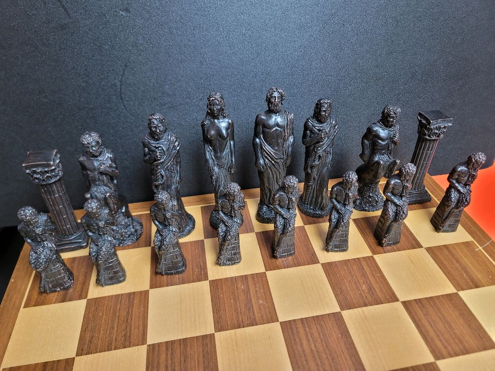 클래식 스타일 체스 - 그리스 로마신화 엔틱 빅사이즈 체스판 세트--3