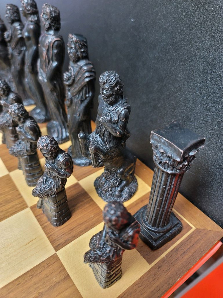 클래식 스타일 체스 - 그리스 로마신화 엔틱 빅사이즈 체스판 세트--5