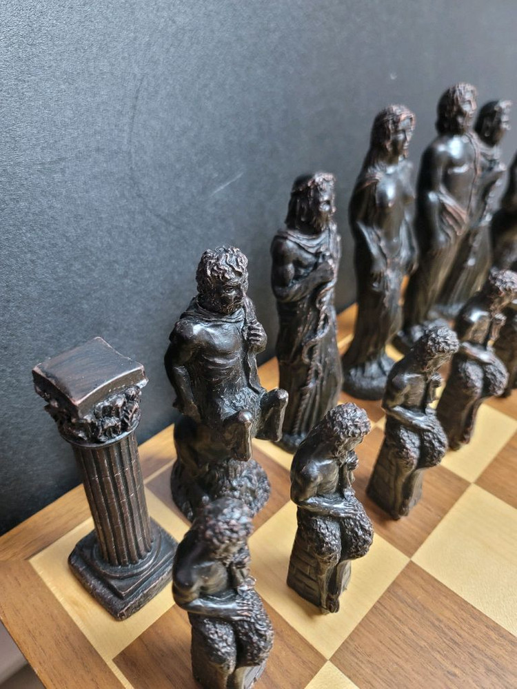 클래식 스타일 체스 - 그리스 로마신화 엔틱 빅사이즈 체스판 세트--6