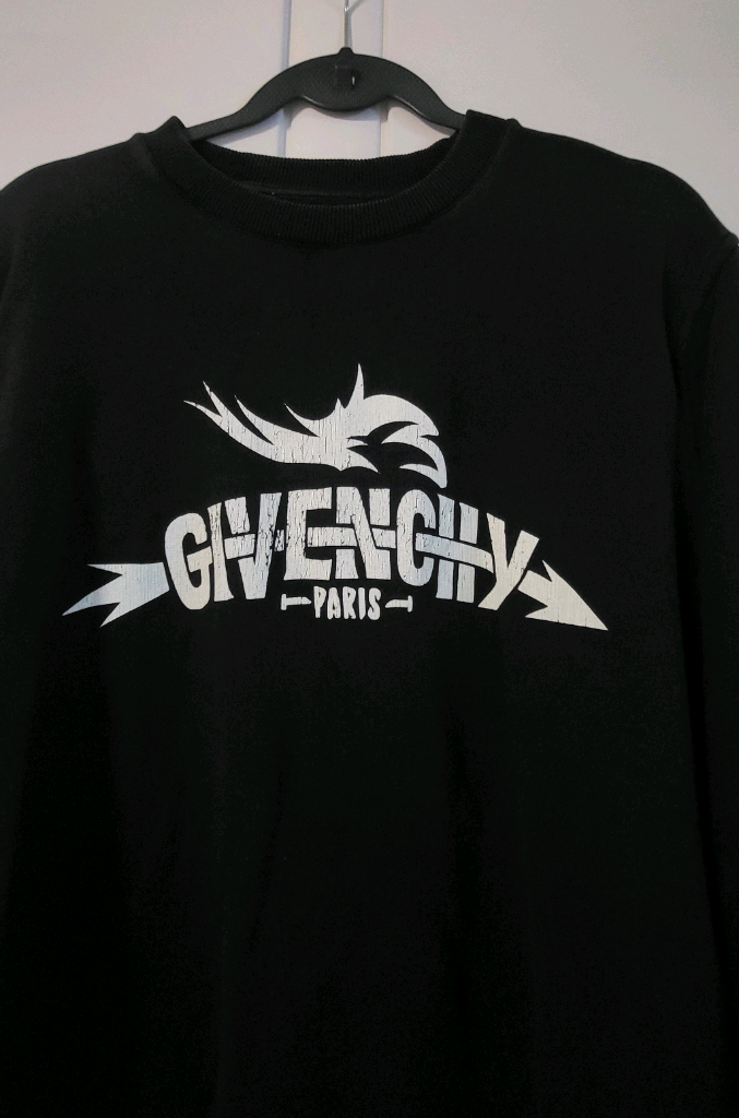 지방시 남성 L 프린팅 블랙 맨투맨 티셔츠 남자 긴팔 로고 이미지