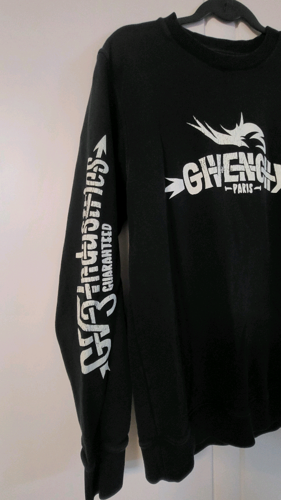 지방시 남성 L 프린팅 블랙 맨투맨 티셔츠 남자 긴팔 로고 이미지