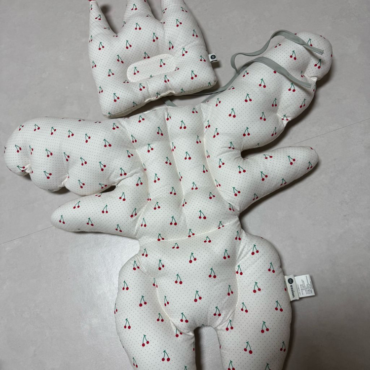 에시앙 범보의자 크라운 라이너,베개 세트 체리봉봉 아이보리--2