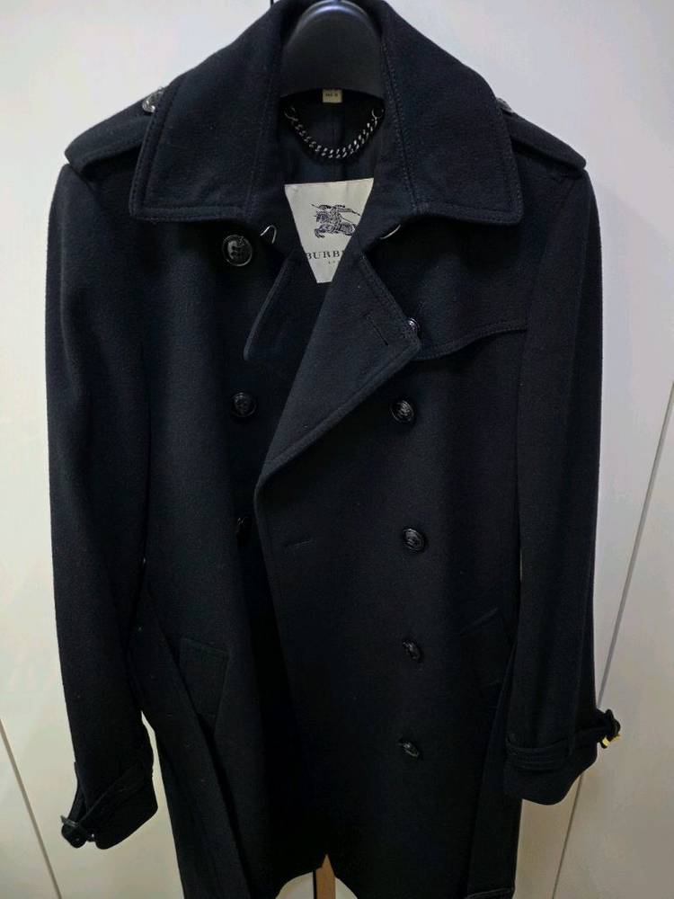 버버리 정품 울캐시미어 더블코트--1