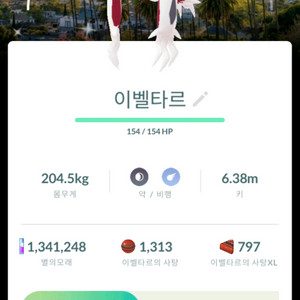 [재고많음]포켓몬고 이벨타르 로케이션 배경 이로치 이미지