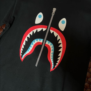 베이프 샤크 블랙 긴팔 티셔츠 XL