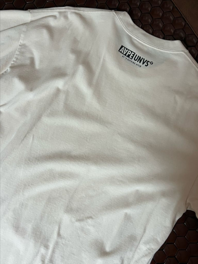 Aape 베이핑에이프 반팔 티셔츠 아이보리--1