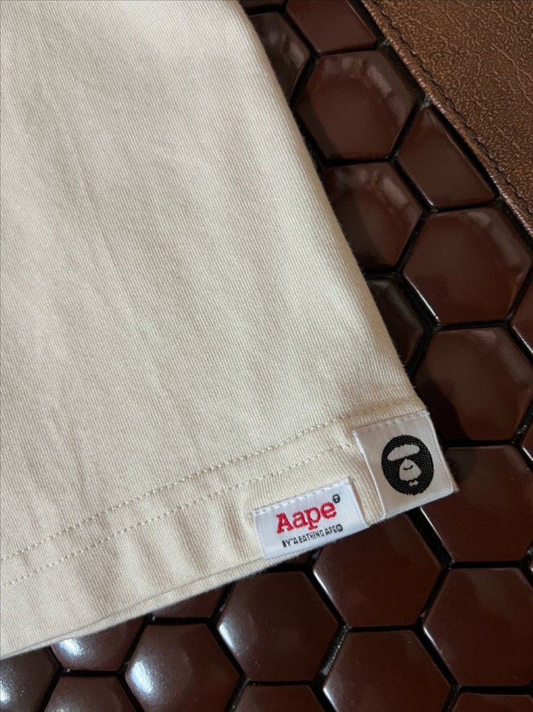 Aape 베이핑에이프 반팔 티셔츠 아이보리--2