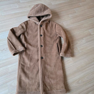 올리브데올리브 후드 뽀글이 롱 무스탕 55