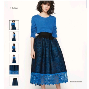 maje 마쥬블랙&블루 레이스 스커트 이미지