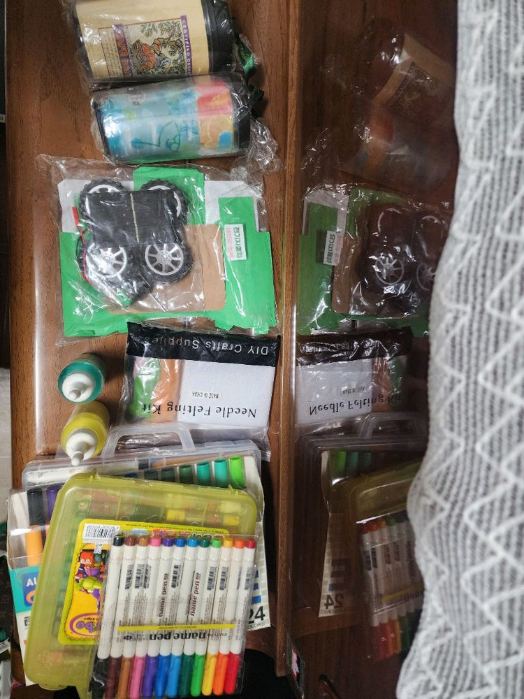 텀블러2개,컬러모래, 알파 워셔블 마카24, 파스넷36, 네임펜12, 크레파스.펠팅키트.자동차마들기 이미지
