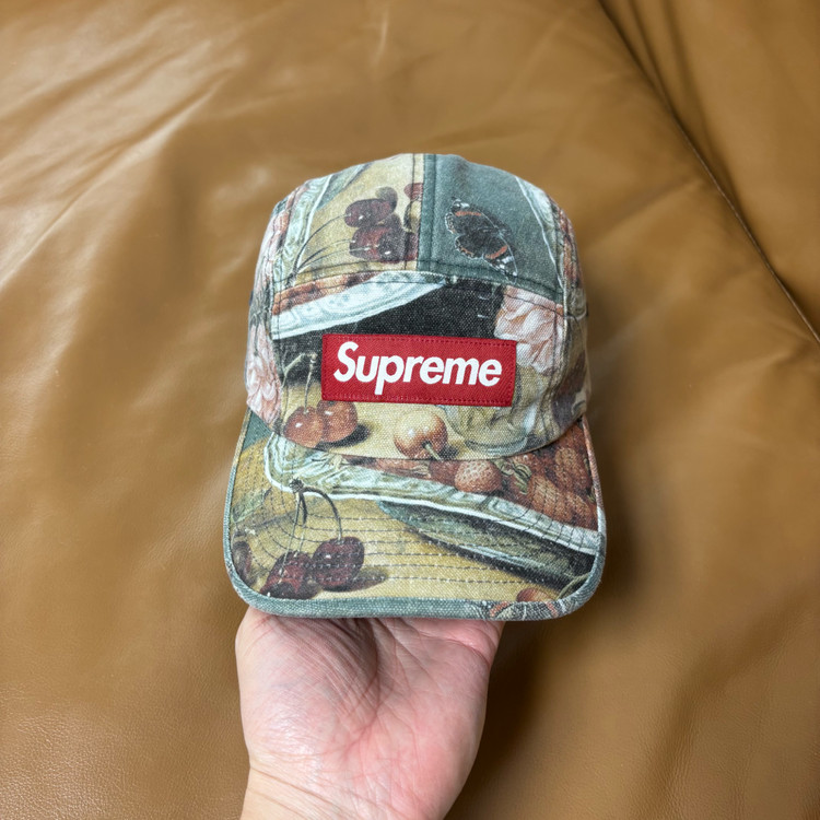 슈프림 캠프캡 모자 박스로고 스트로베리--1