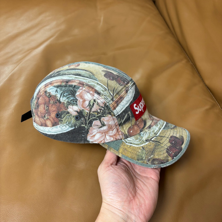 슈프림 캠프캡 모자 박스로고 스트로베리--2