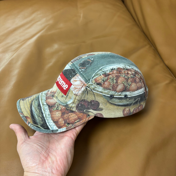 슈프림 캠프캡 모자 박스로고 스트로베리--3