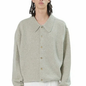 브라운야드 알파카 카라 가디건