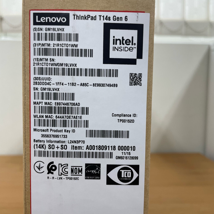 레노버 씽크패드 T14s gen6 32램 512용량 울트라7 미개봉--3