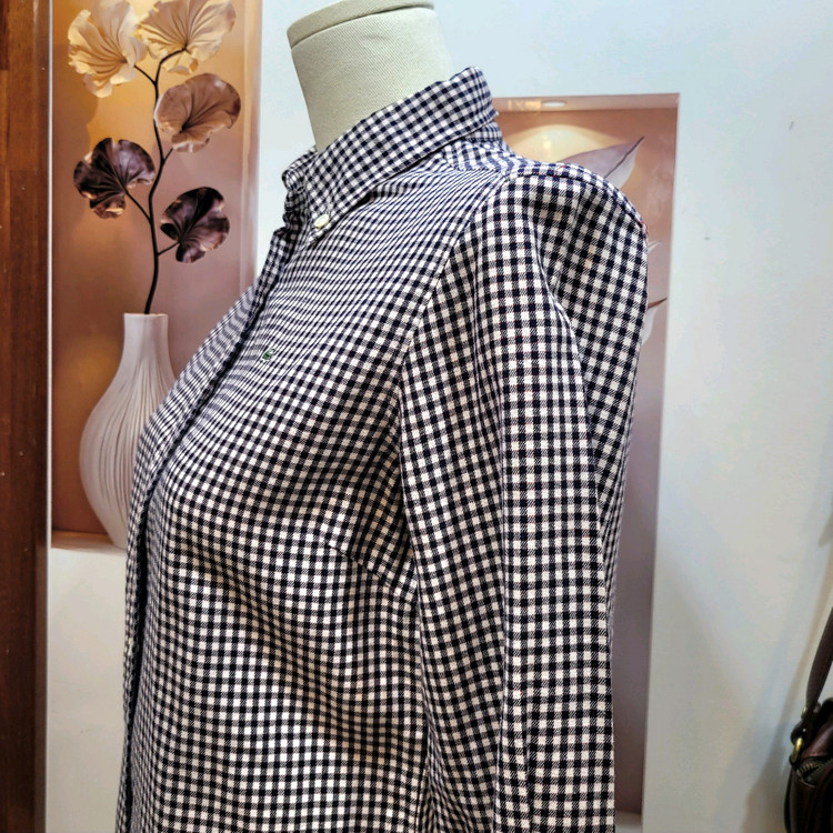 라코스테 일본판 체크 셔츠--5