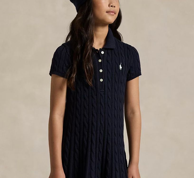 폴로 polo 케이블 니트 폴로 스웨터 드레스--2