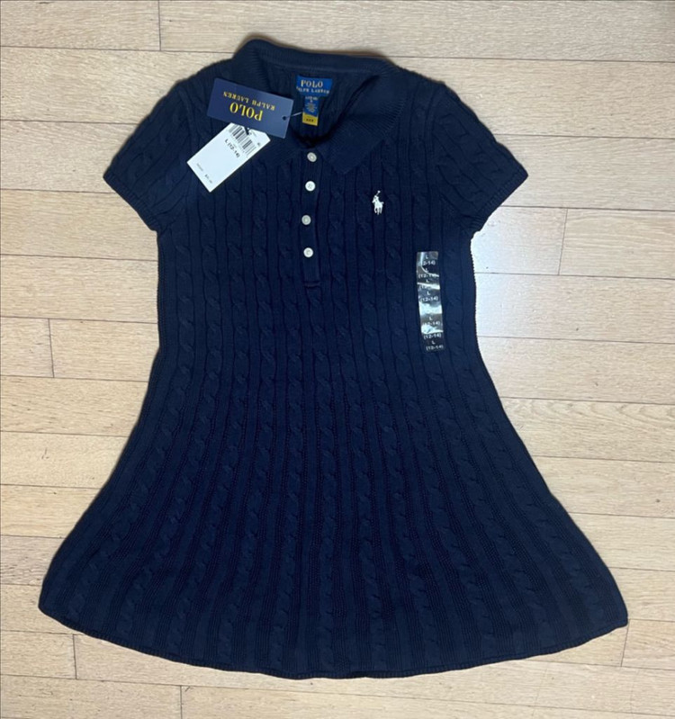 폴로 polo 케이블 니트 폴로 스웨터 드레스--3