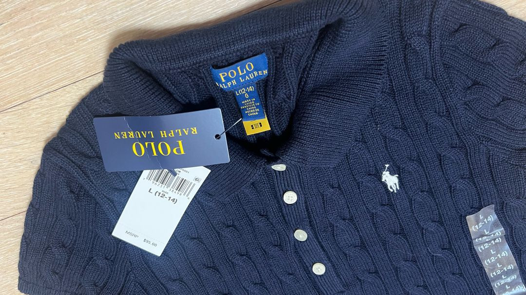 폴로 polo 케이블 니트 폴로 스웨터 드레스--4