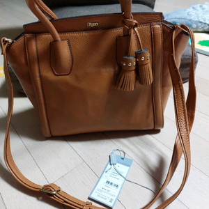 엘레강스 정품 천연 소가죽 상태 좋고 숏핸들 이너백 가방 숏 핸들 키링 여성가죽 핸드백