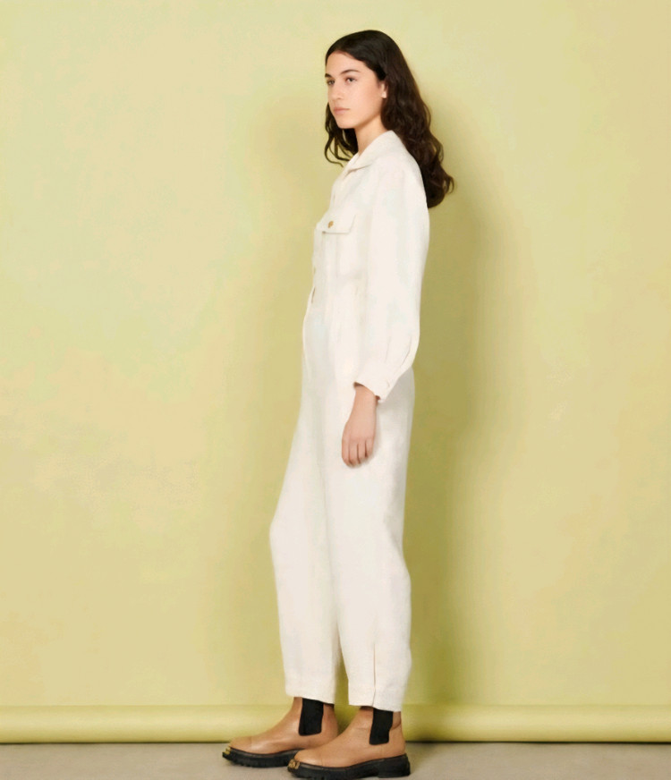 산드로 에크루 점프수트 36사이즈--3