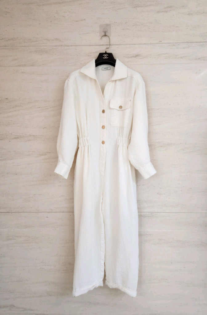 산드로 에크루 점프수트 36사이즈--6