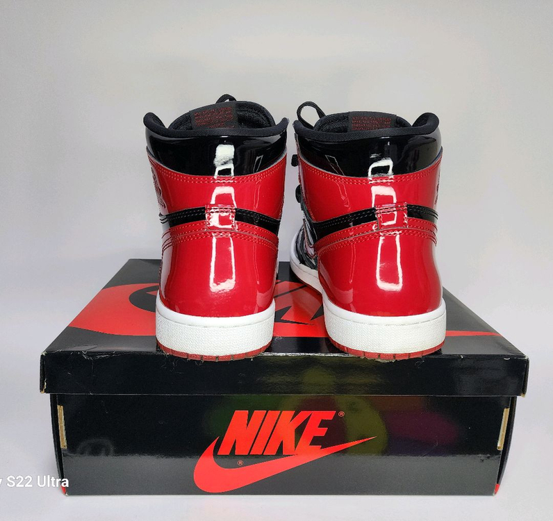 나이키 에어 조던 1 하이 OG 페이턴트 브레드입니다 275mm--1