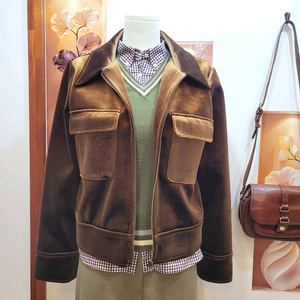 자라 zara 벨벳 집업 블루종 자켓