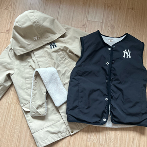 5벌 MLB 키즈 뉴욕 양키스 야구점퍼+뽀글이조끼 130