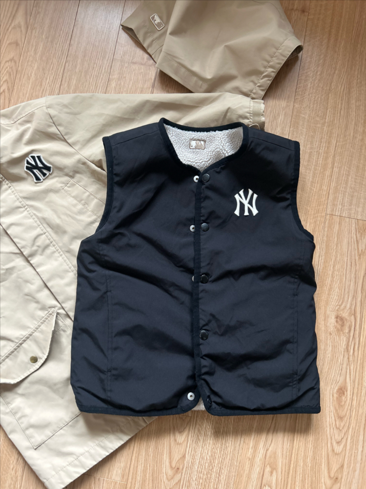5벌 MLB 키즈 뉴욕 양키스 야구점퍼+뽀글이조끼 130--9