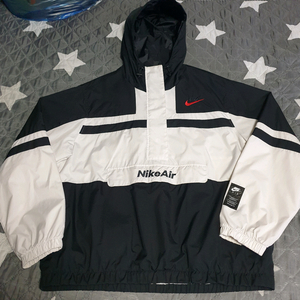 나이키 에어 우븐 하프집업 후드 아노락 검횐 (XXL)
