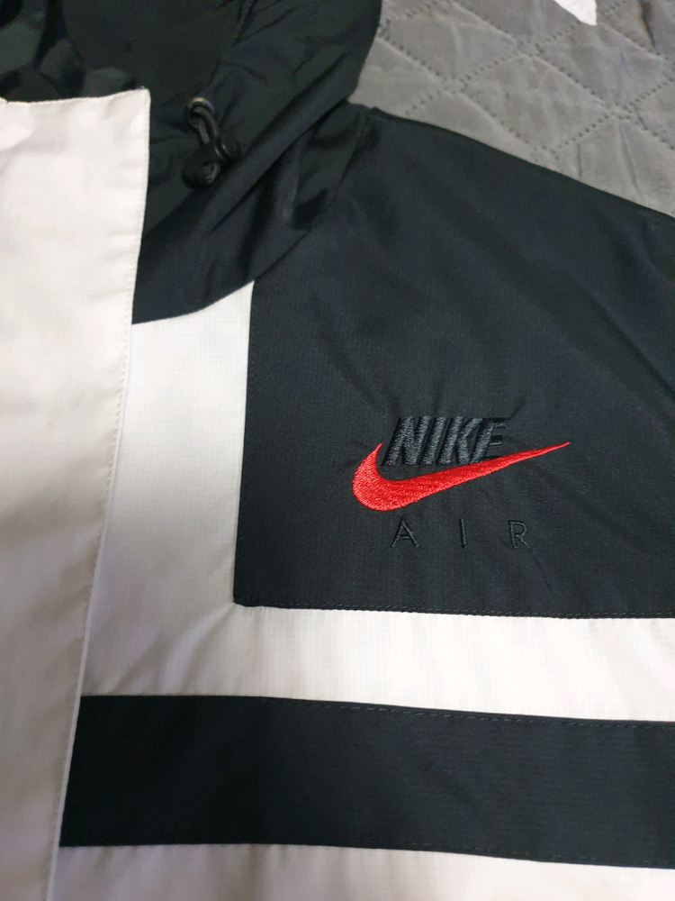 나이키 에어 우븐 하프집업 후드 아노락 검횐 (XXL)--1