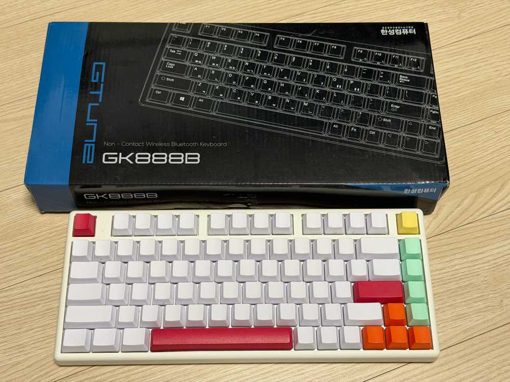 한성 무접점 키보드 GK888B 50g 풀 윤활 무각 키캡--0