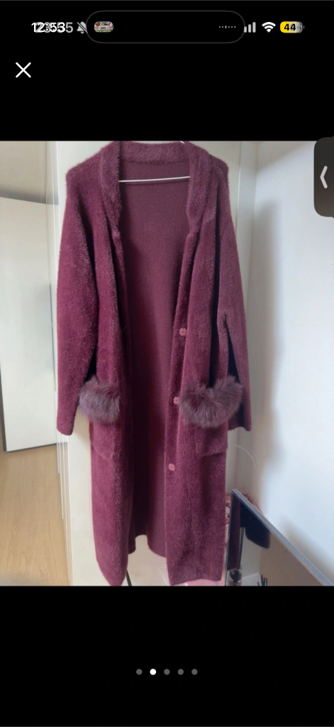 맥긴 퍼 포켓 롱 가디건 새상품--1