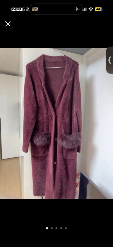 맥긴 퍼 포켓 롱 가디건 새상품--2