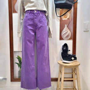 자라 zara 라벤더 데님 와이드 팬츠