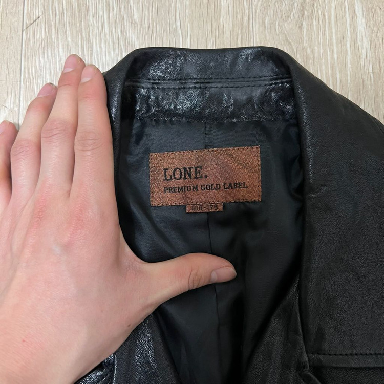LONE 론 레더 남성 천연 양가죽 더블 라이더 가죽자켓 L/100--3