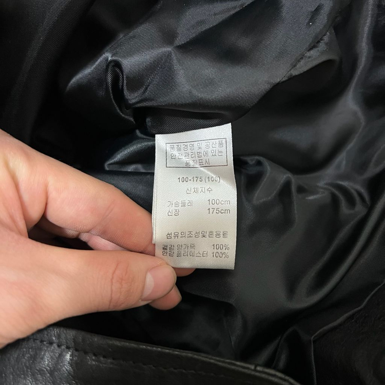 LONE 론 레더 남성 천연 양가죽 더블 라이더 가죽자켓 L/100--4