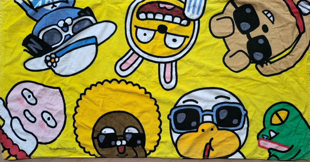 +카카오프렌즈 대형타월. 찜질방, 온천수건(정품)+--3