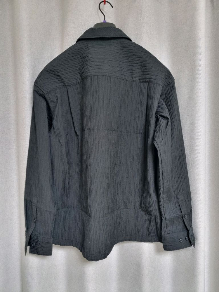 에잇세컨즈 플리츠 집업 셔켓 블랙 L사이즈--2