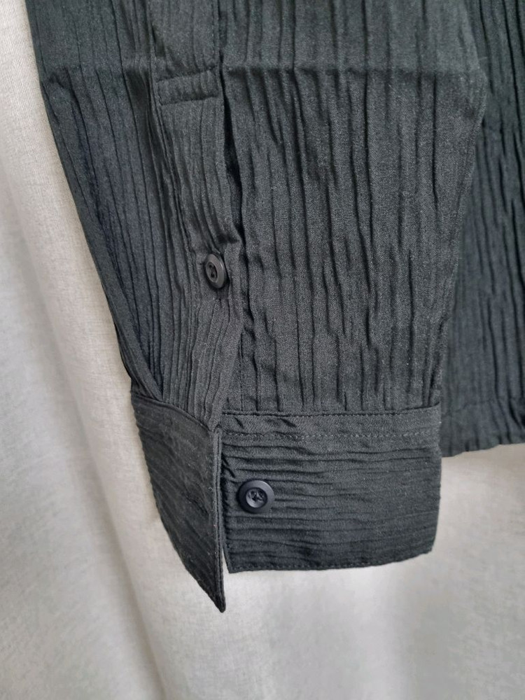 에잇세컨즈 플리츠 집업 셔켓 블랙 L사이즈--4